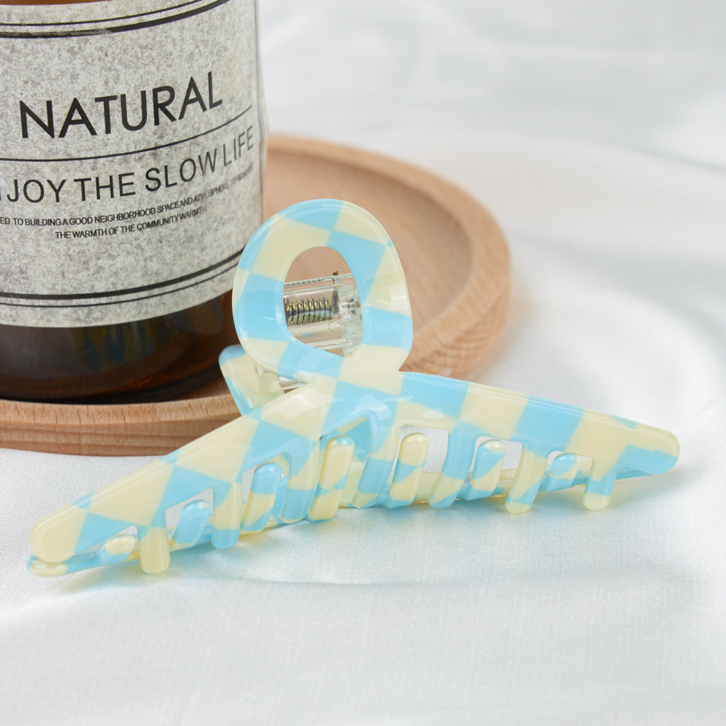 Color Checkerboard Acetate Hair Claw Clips