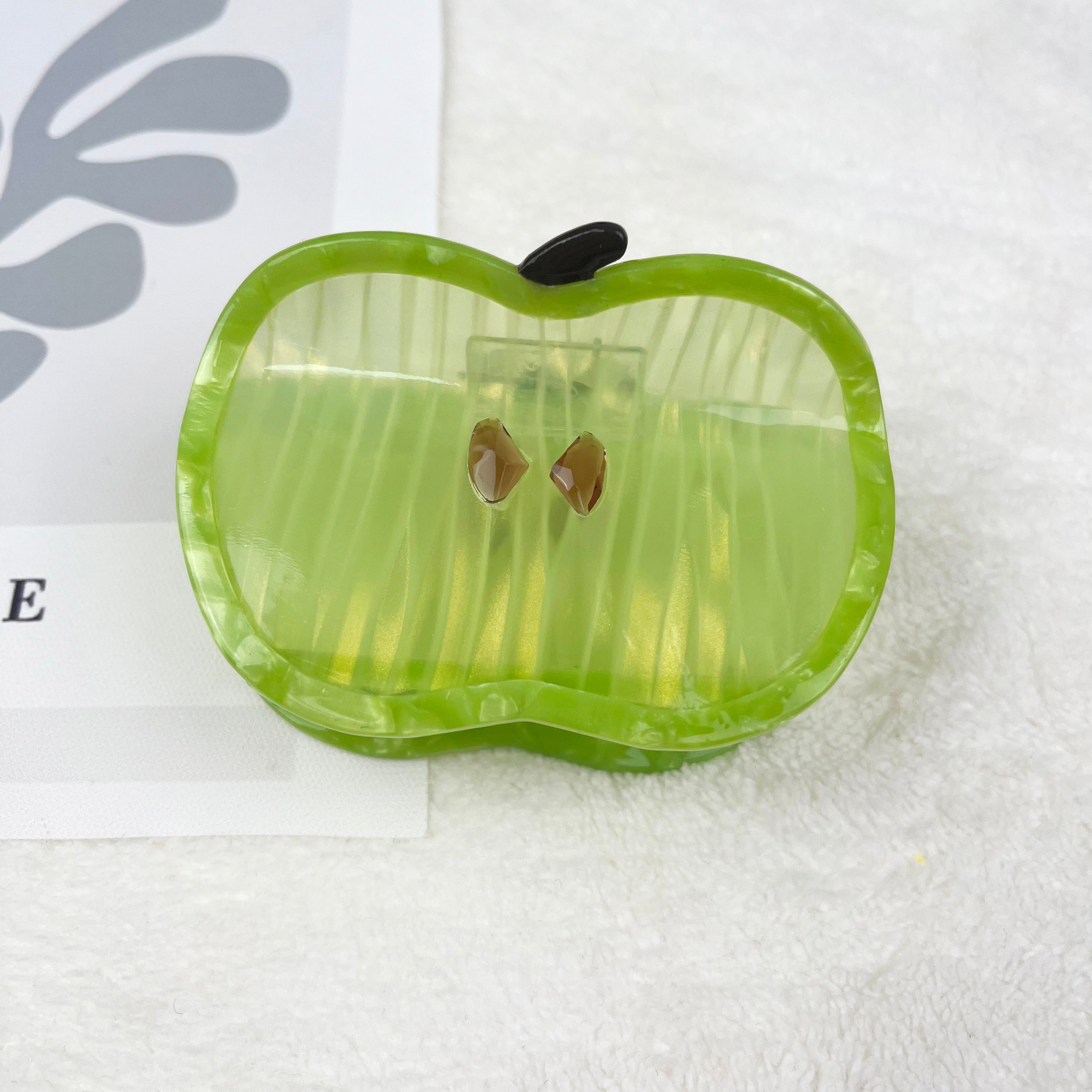 green apple hair claw clip