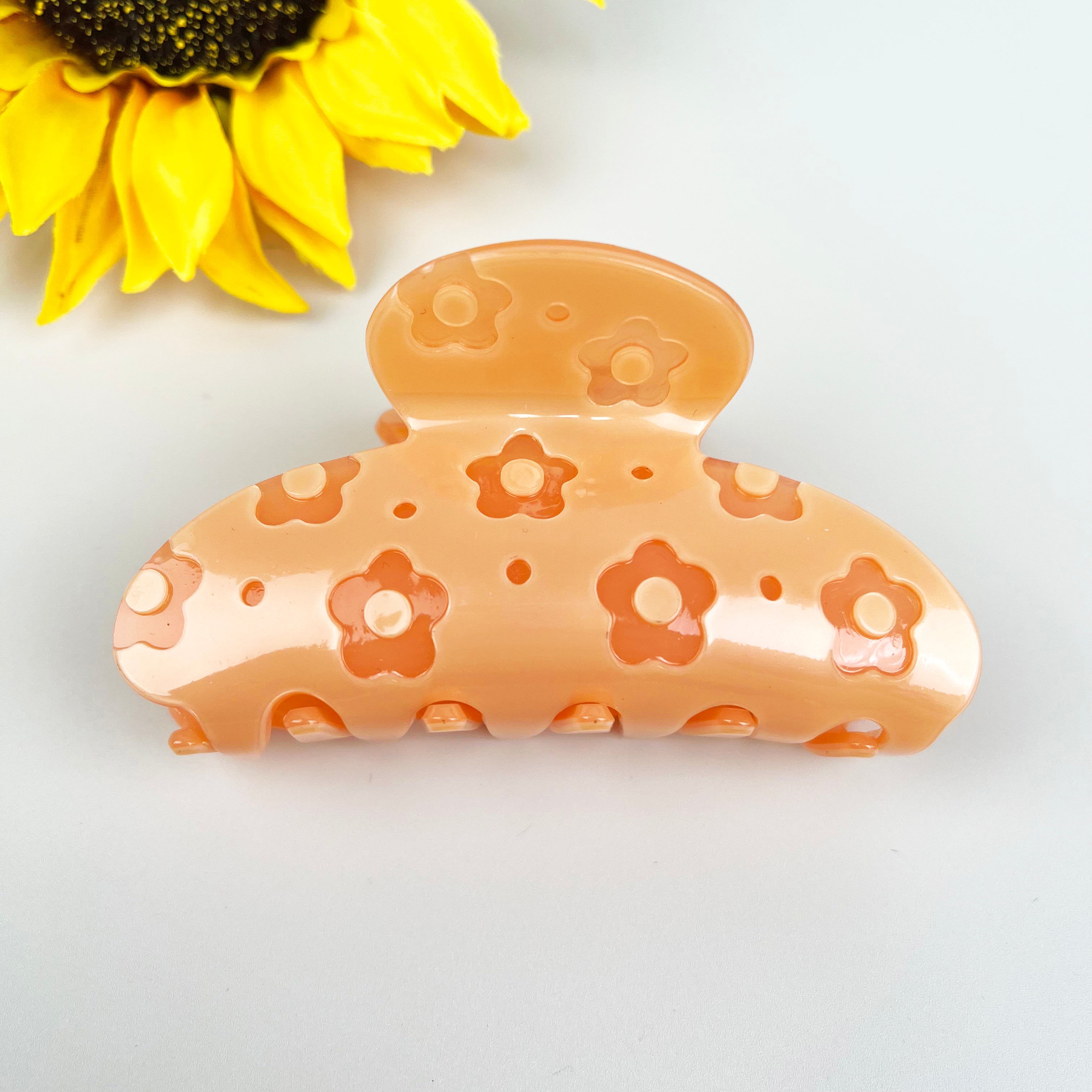 Flower hair clips pumpkin claw clip