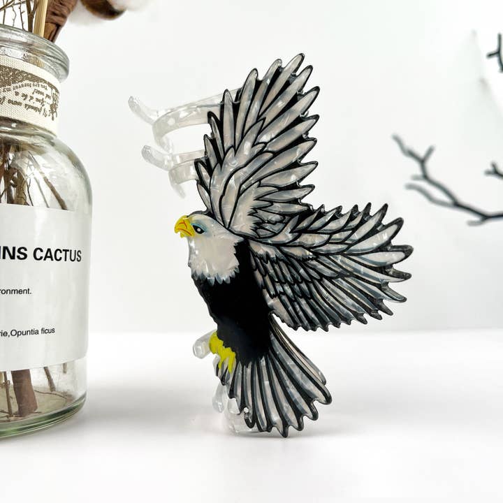 Fun Eagle Cow Crystal Barrettes Updo Shark Clip