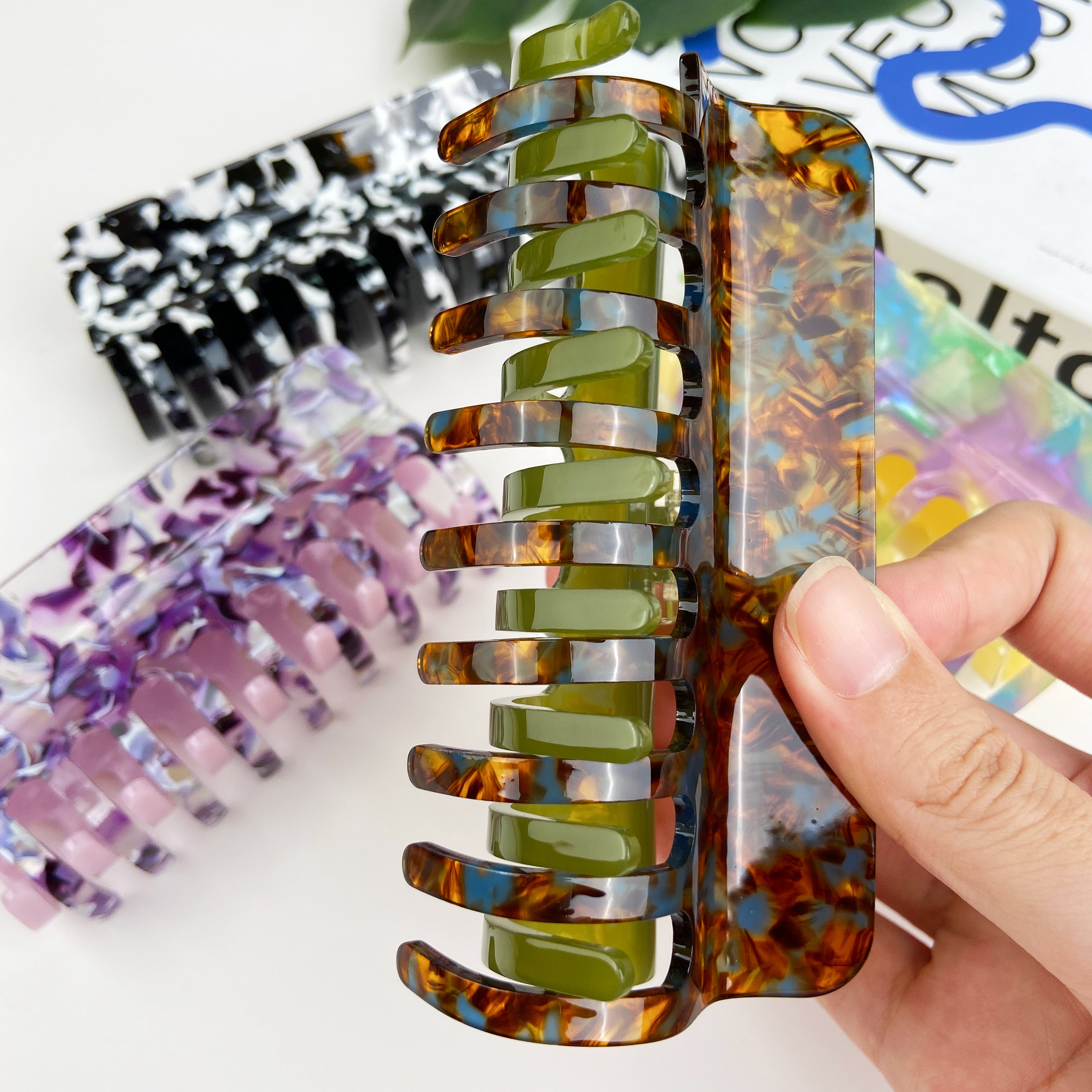 Acetate Vintage Oil Painting Hair Clip