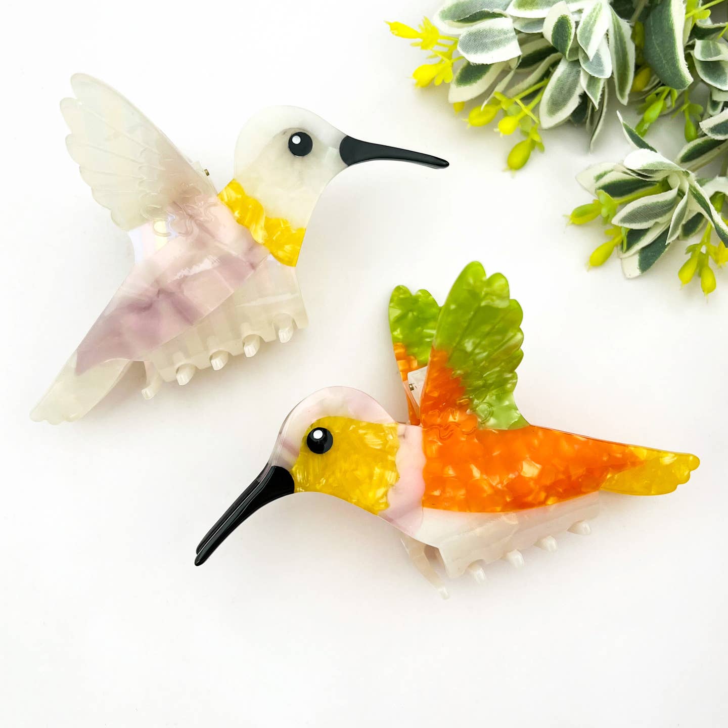 Hummingbird Hair Claw Clip, Elegant Acetate Bird Hair Clip