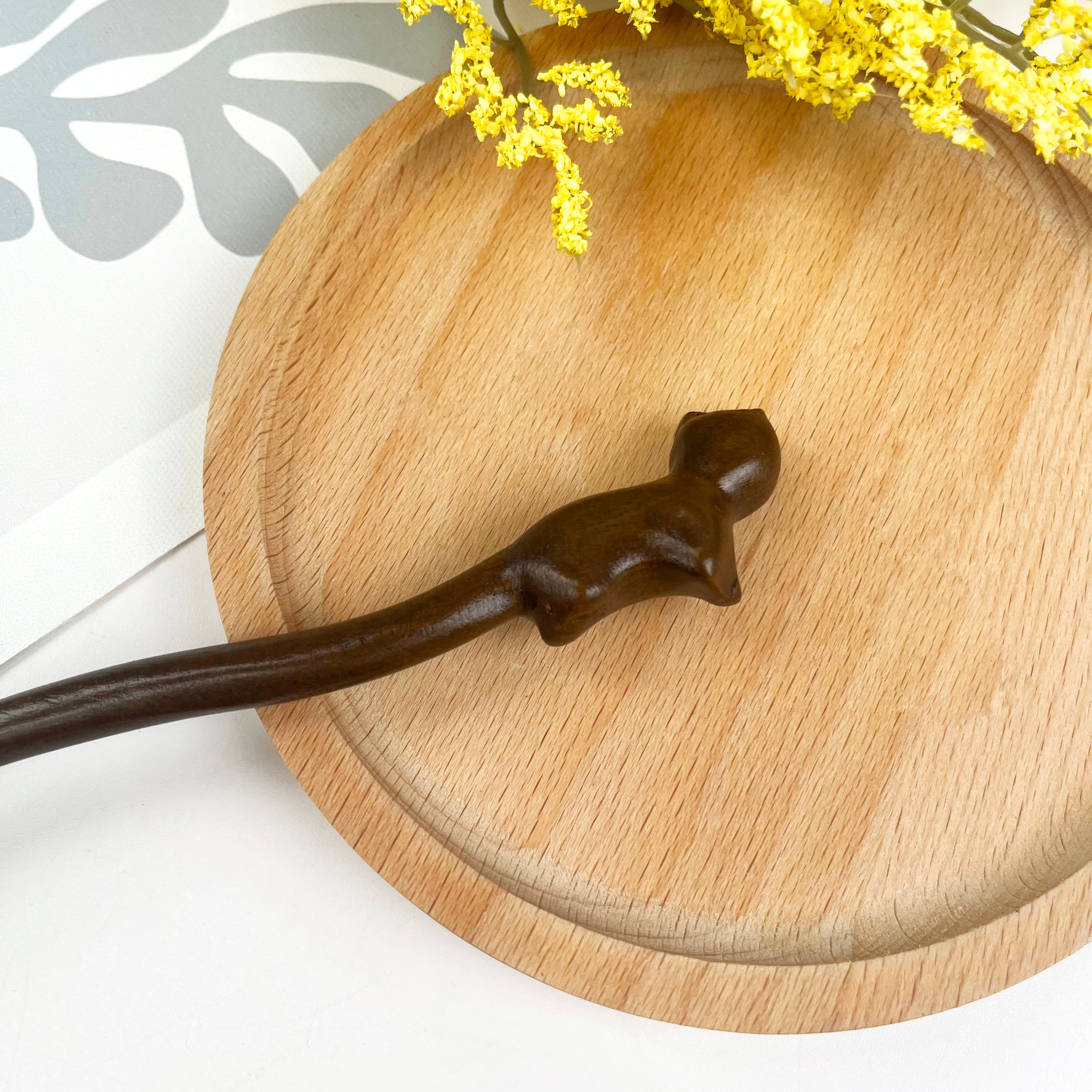 Sandalwood cute cute kitten hairpin