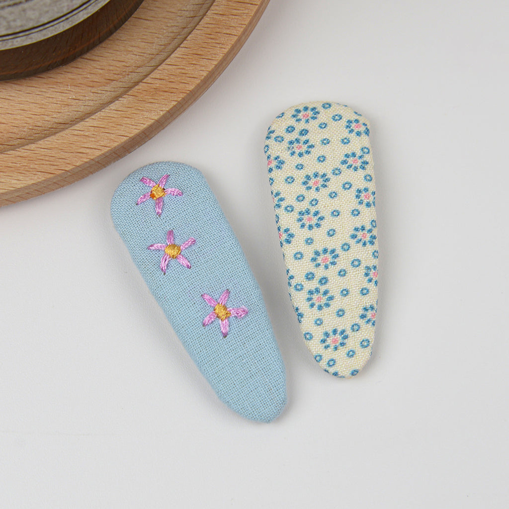 Floral BB Clip Embroidery Water Drop