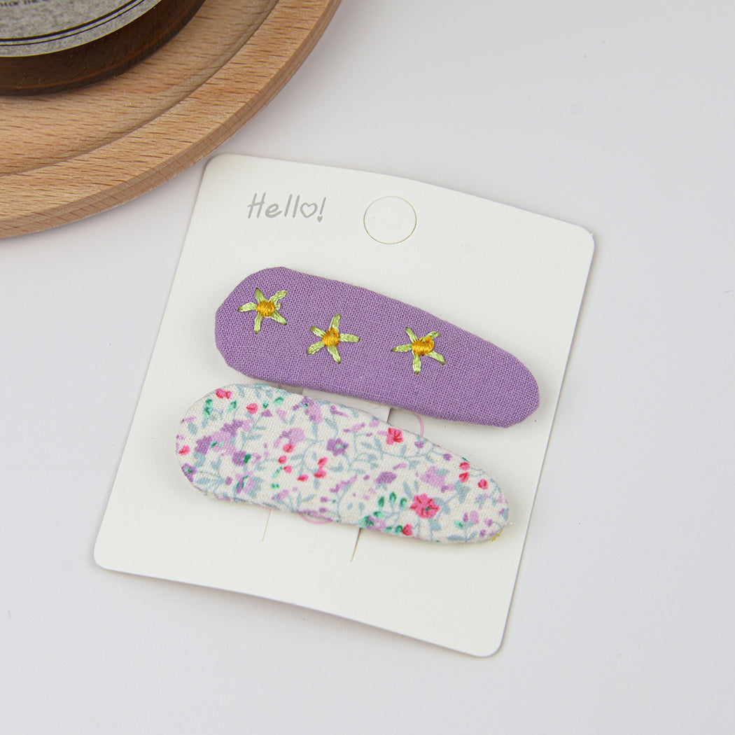 Floral BB Clip Embroidery Water Drop