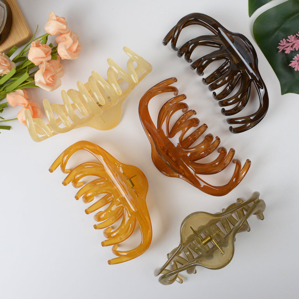 Large Lazy Transparent French Hair Claw Clip