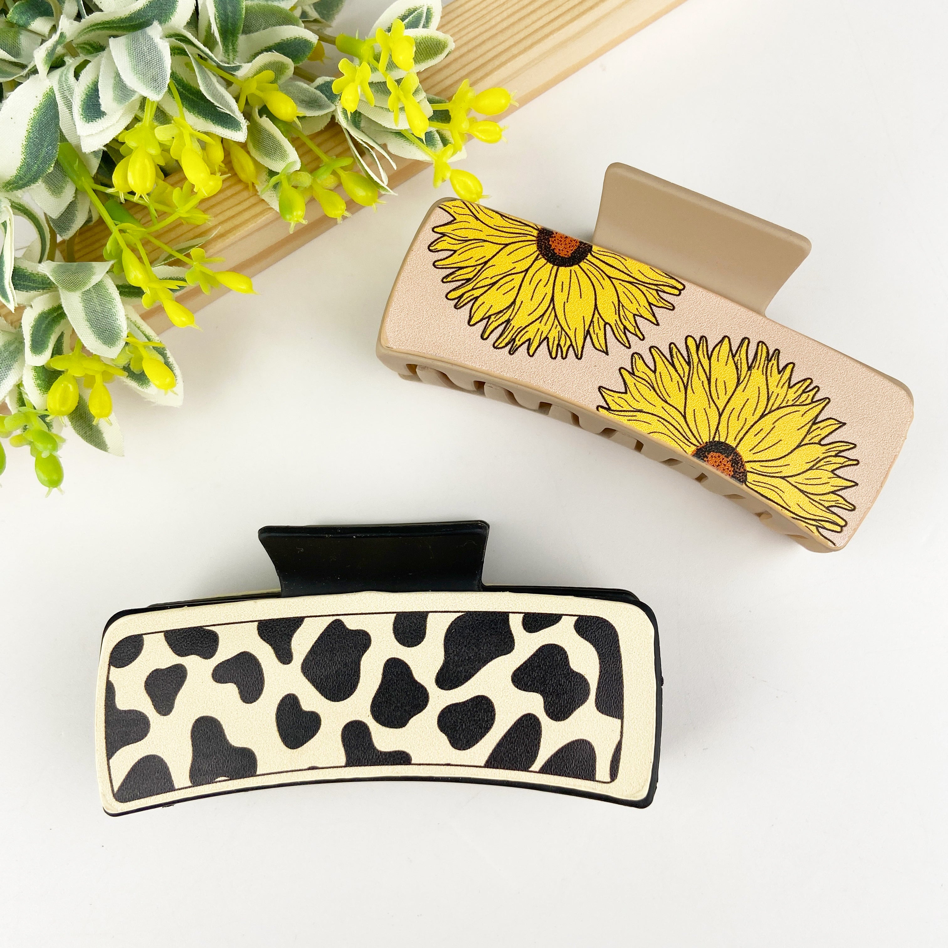 Retro PU simple hair clip for women