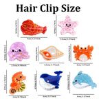 Sea Life Acetic Acid Mini Jaw Clip Whale Crab Seahorse Starfish Dolphin Young Girl Personalized Bang Clip Barrettes Hair