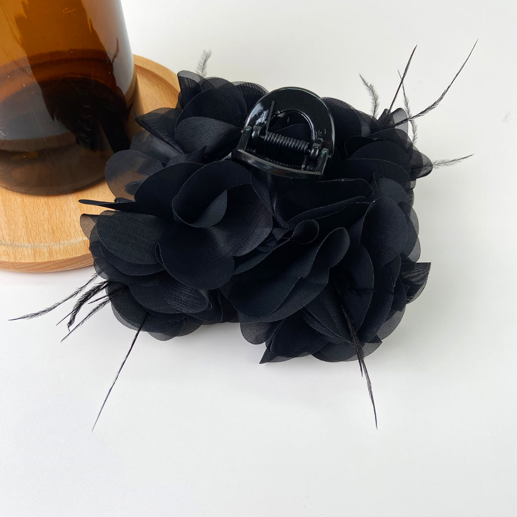 Flower Feather Hair Clip