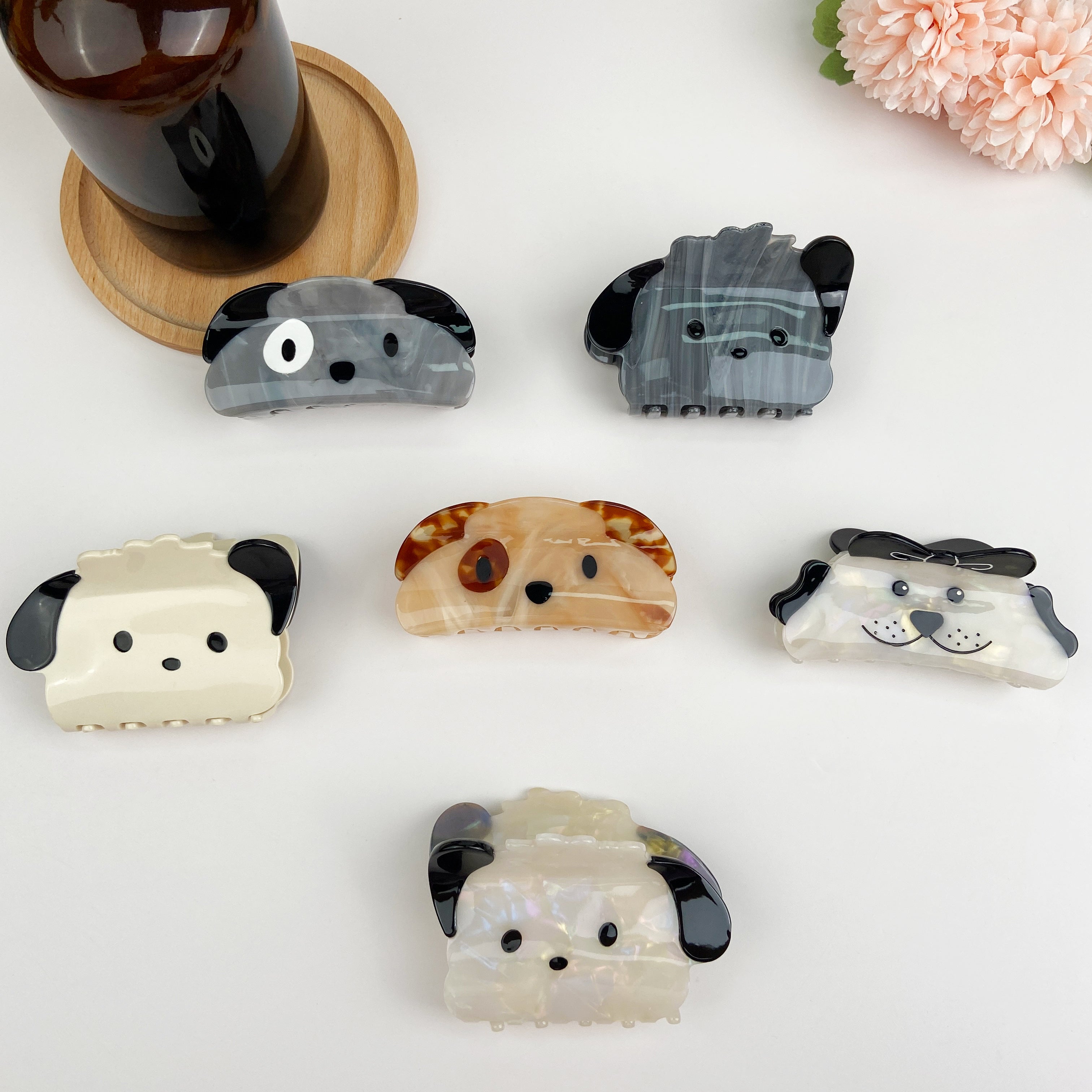 Acetate Cute Cartoon Dog Animal Hair Clips