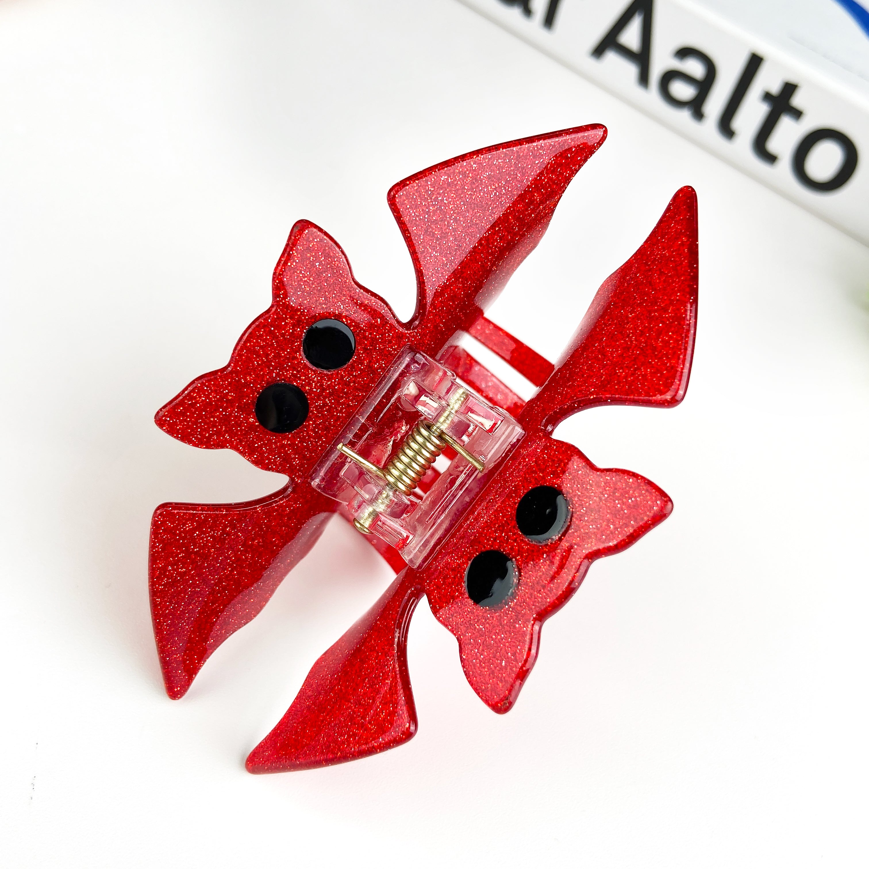 Dark Style Glitter Bat Hair Claw