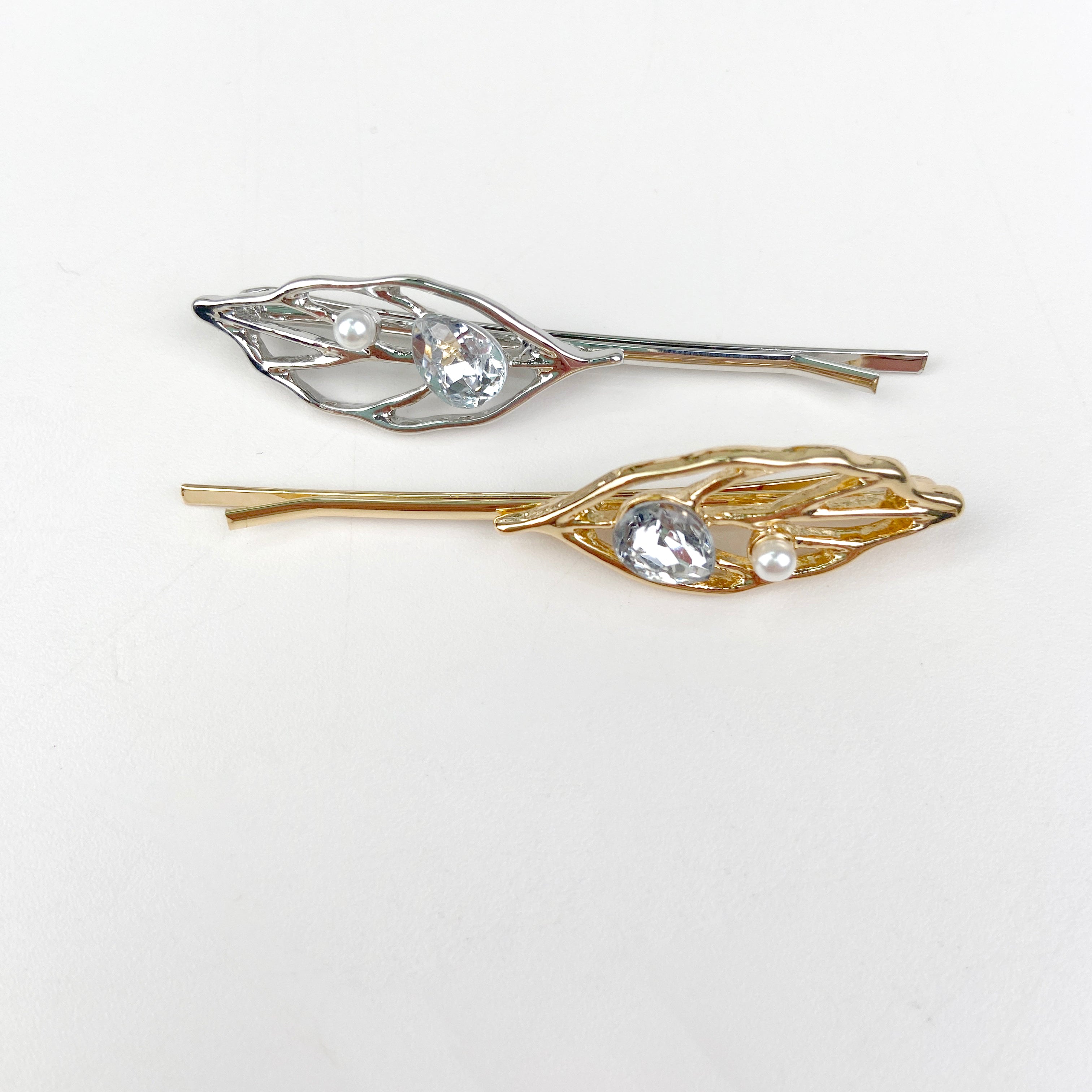 Leaf vintage metal hair clips