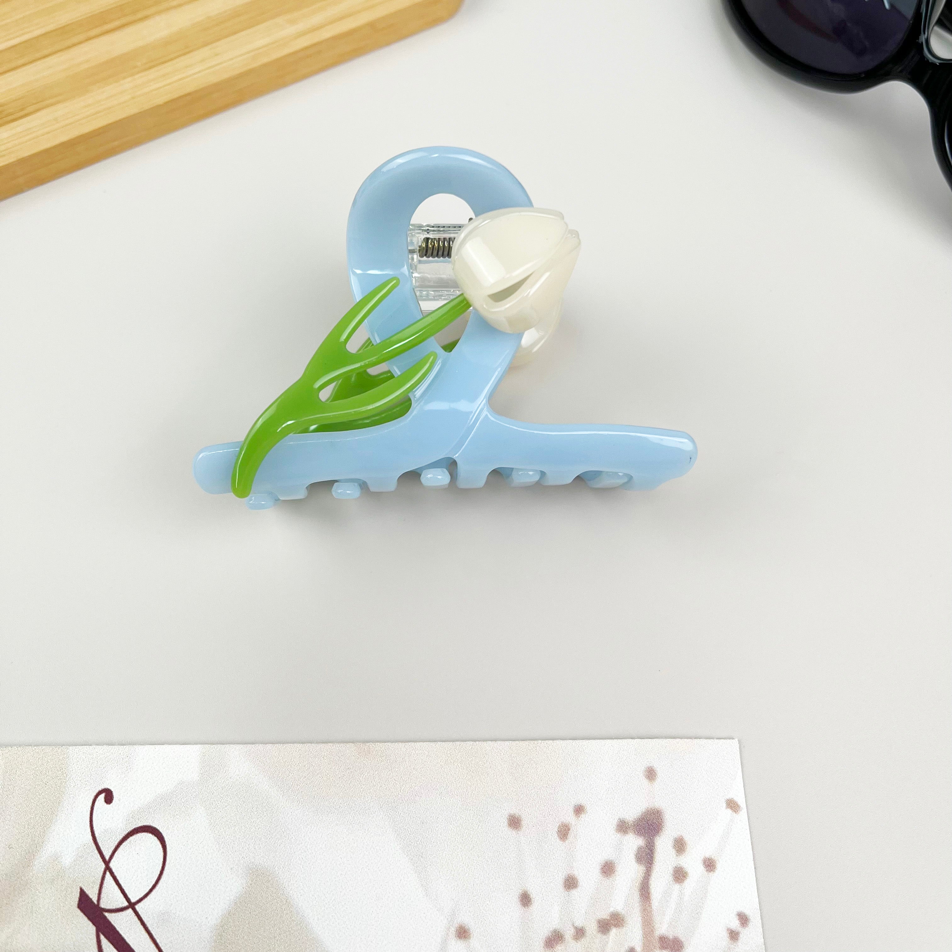 Acetate 3D tulip hair clips elegant claw clip