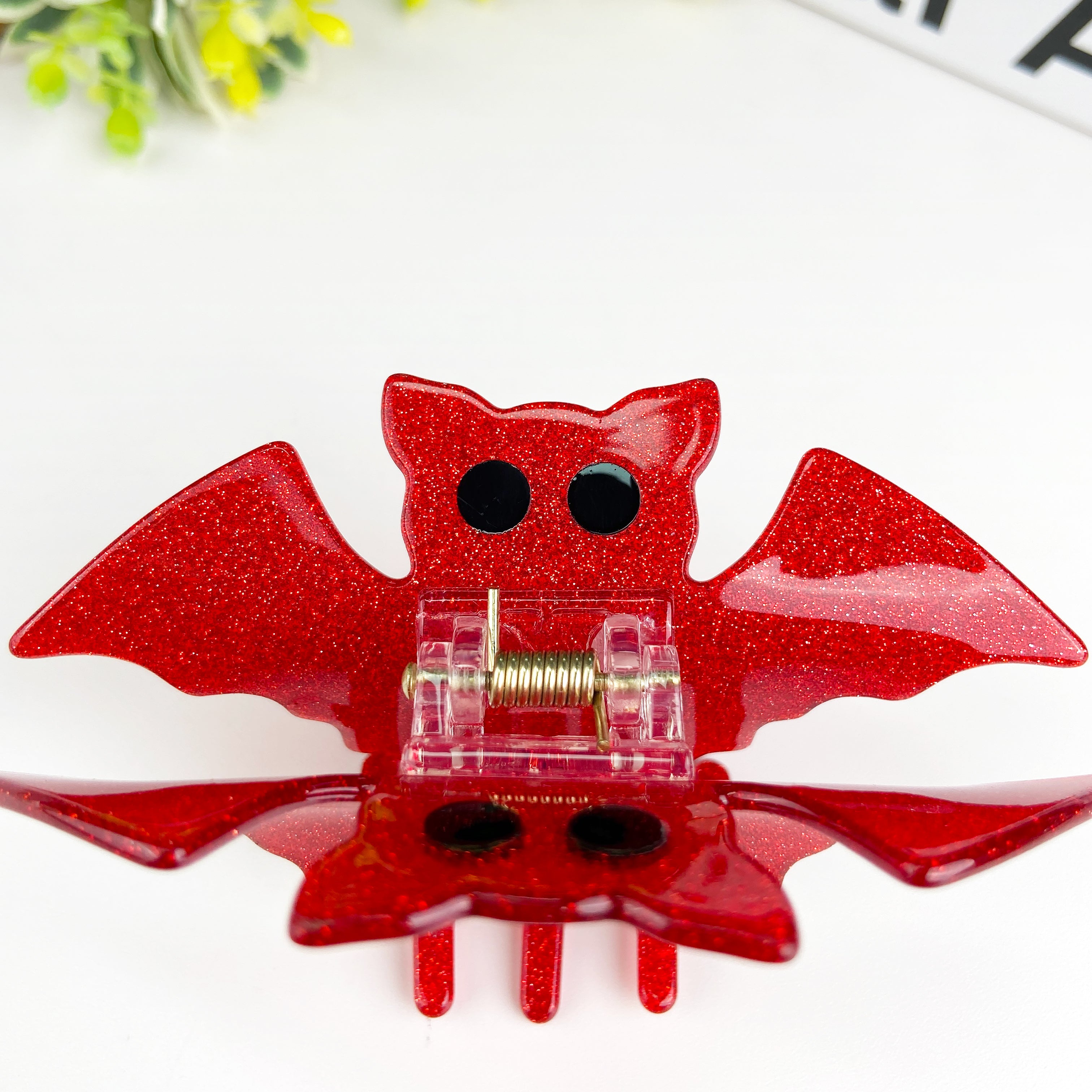 Dark Style Glitter Bat Hair Claw