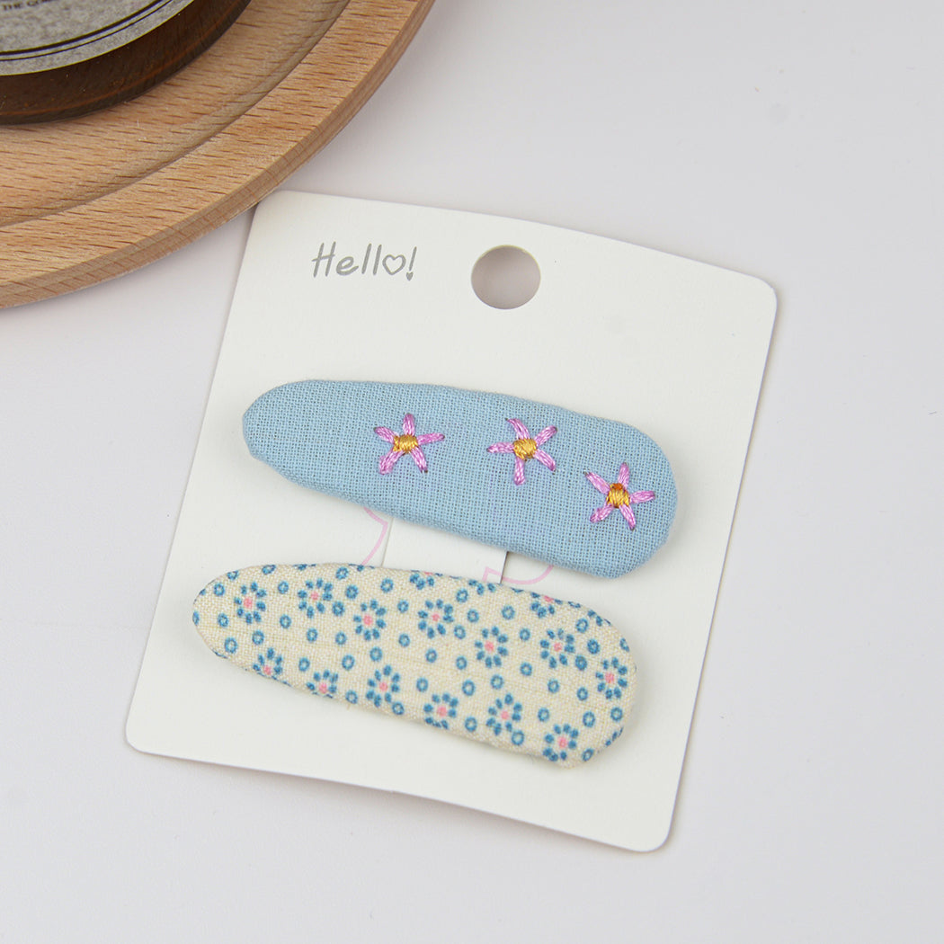 Floral BB Clip Embroidery Water Drop