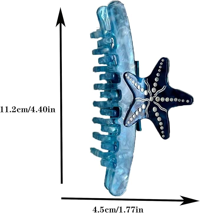 Starfish Barrettes Ocean Half Catch Shark Clip
