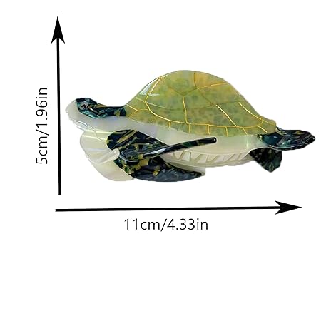 Sea Turtle Acetate Hairpin Ocean Series Shell Hair Claw Medium Head Shark Clip