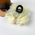 Flower Feather Hair Clip