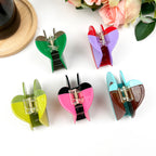 Acetate color splicing hair clip love claw clip