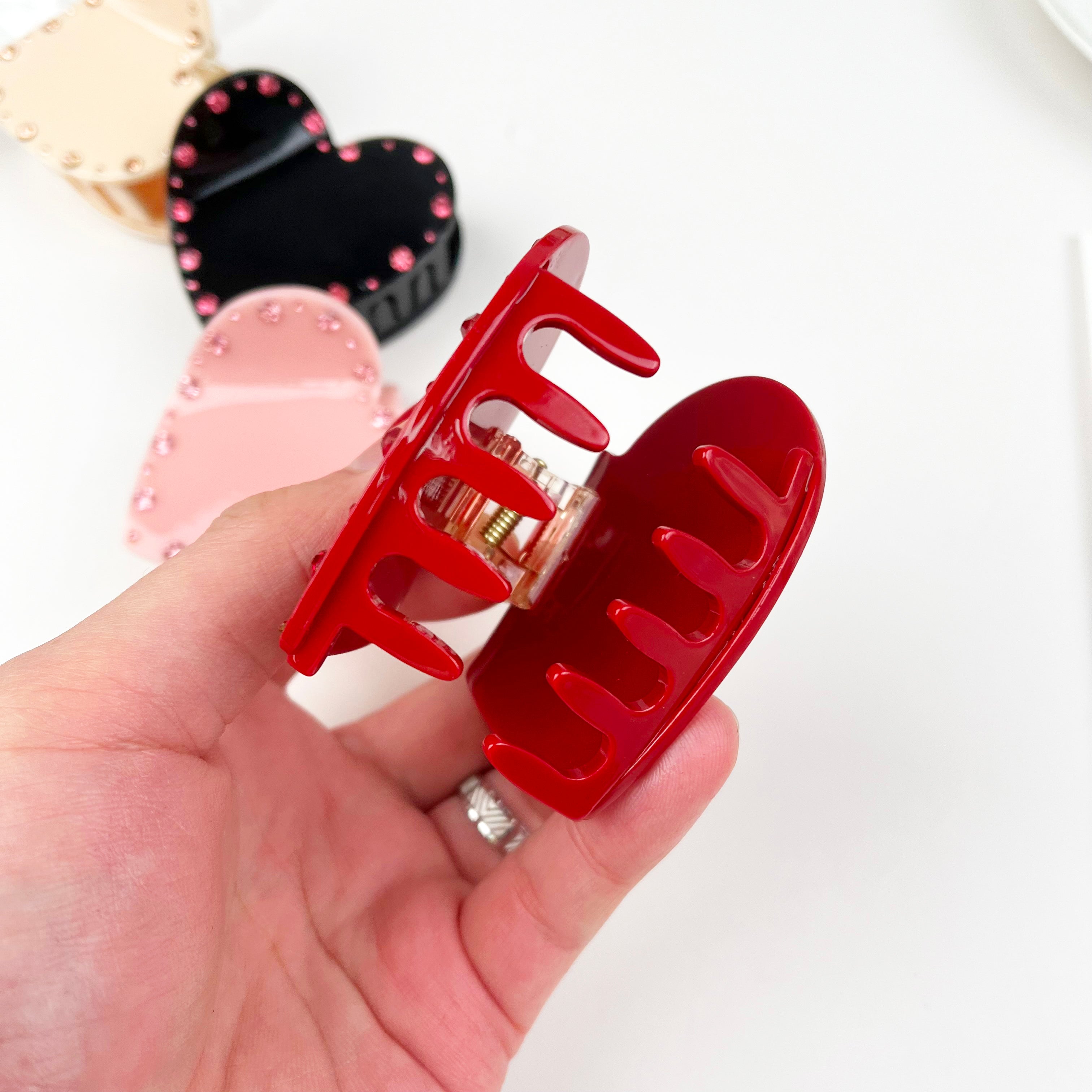 Love hair clip with pearl Valentine's Day