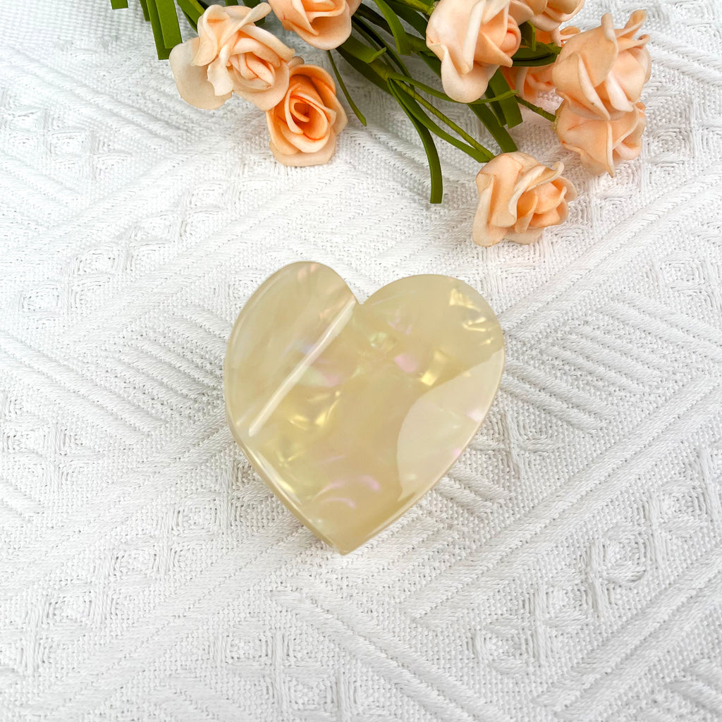 Acetate Heart Hair Clips Checkerboard Claw Clip Valentine's Day