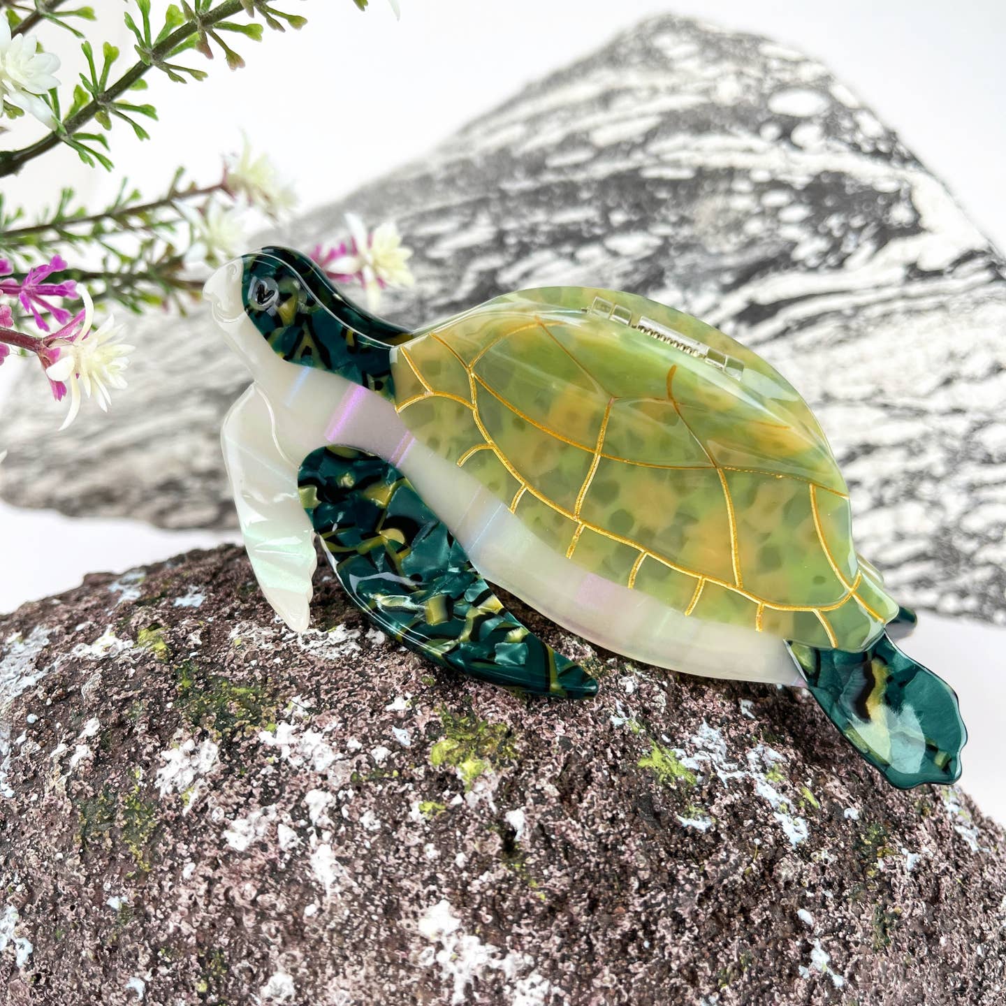 Sea Turtle Acetate Hairpin Ocean Series Shell Hair Claw Medium Head Shark Clip