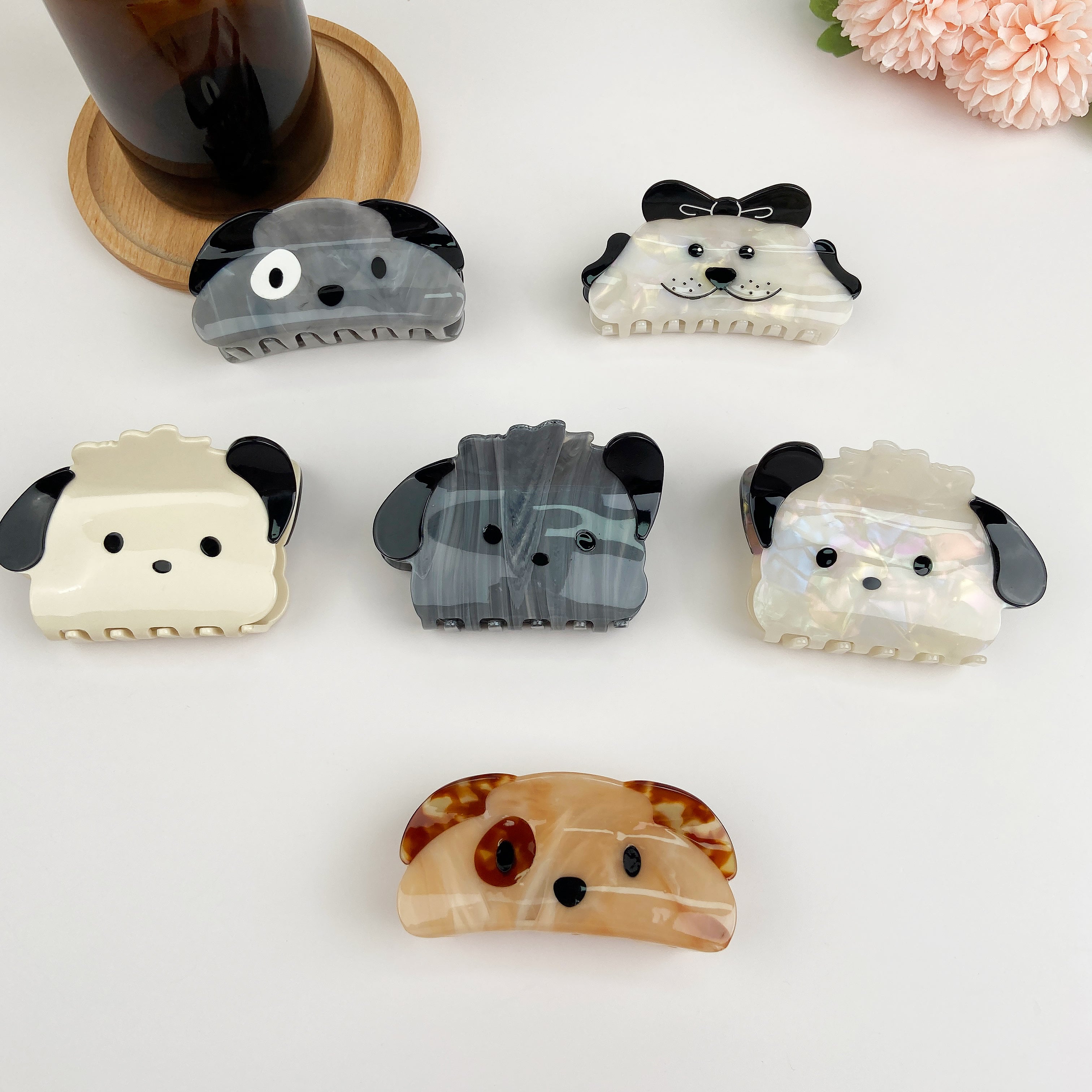 Acetate Cute Cartoon Dog Animal Hair Clips