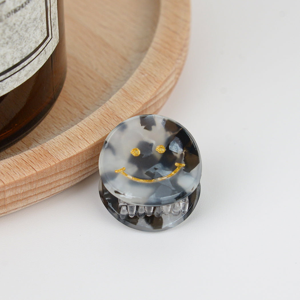Acetate Cute Smiley Face Small Jaw Mini Hair Clip