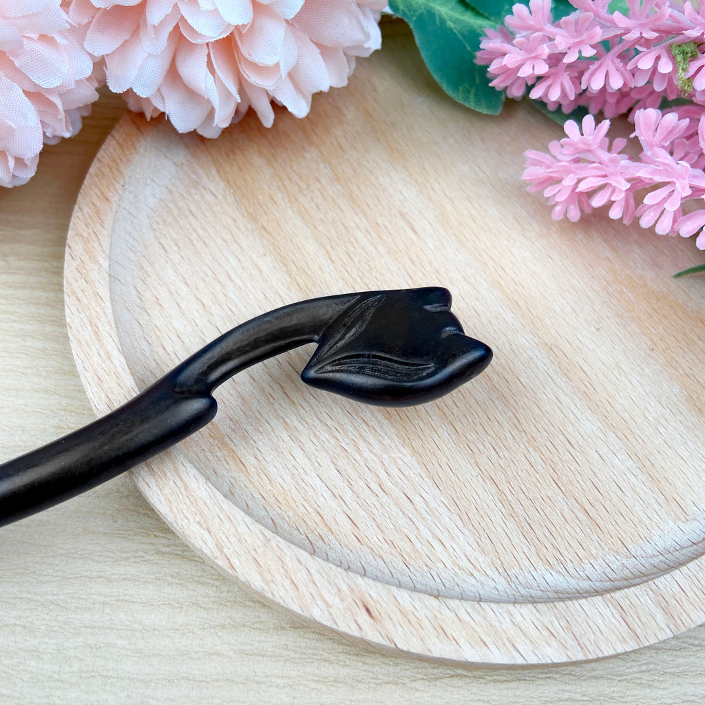 Cute Cat Claw Black Sandalwood Hairpin Long Wooden Hairpin