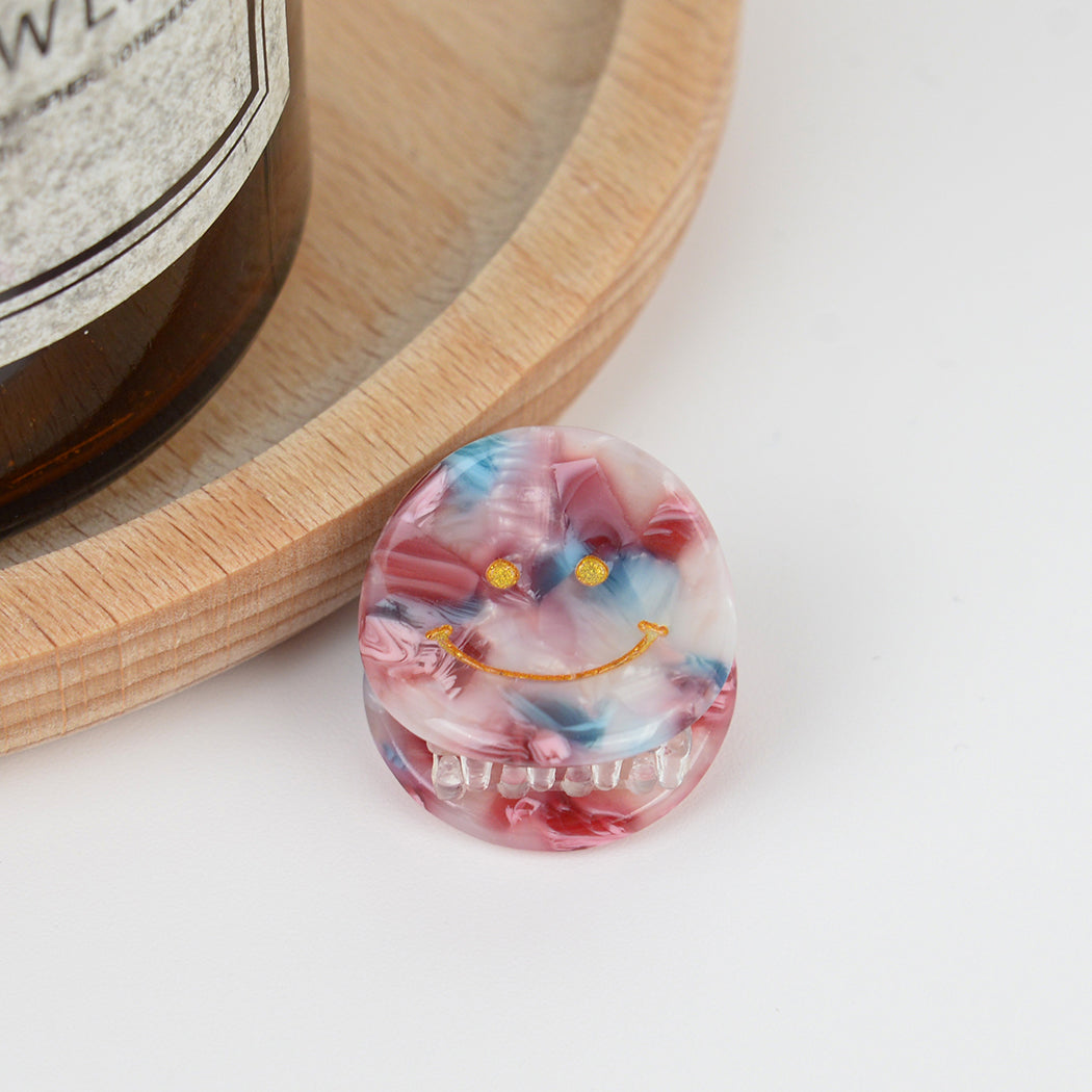 Acetate Cute Smiley Face Small Jaw Mini Hair Clip