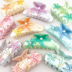 Starfish Hair Claw Inlaid Pearl Oversized Shark Clip