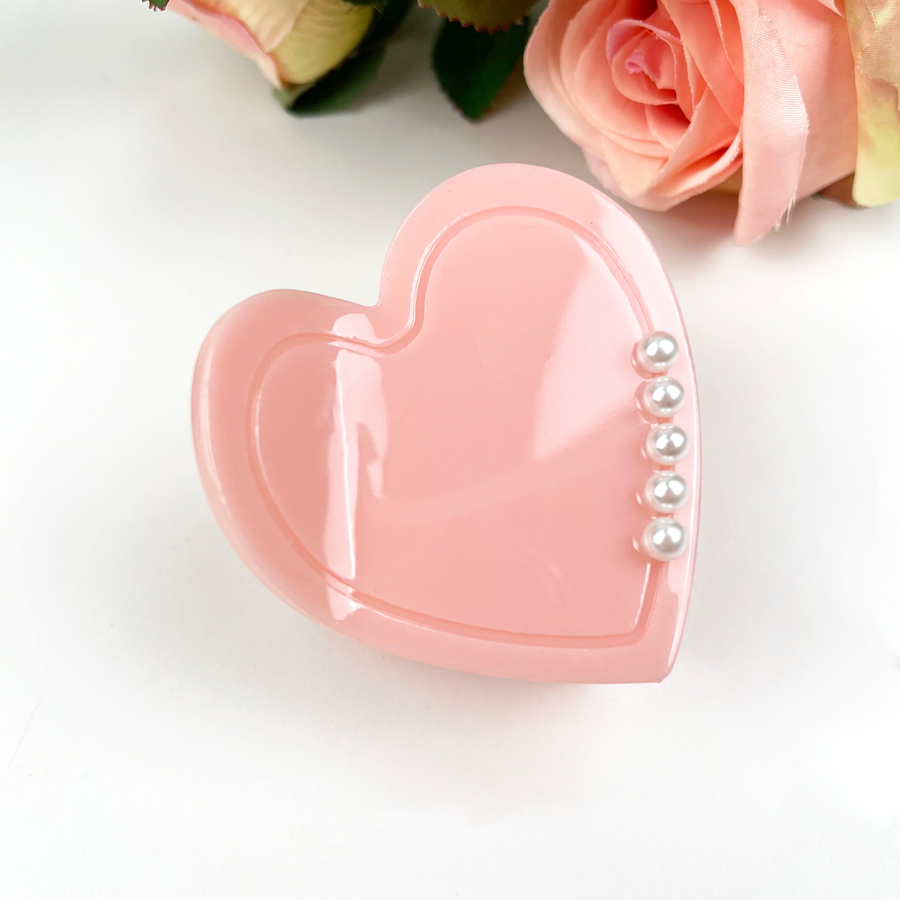 Love hair clip with pearl Valentine's Day