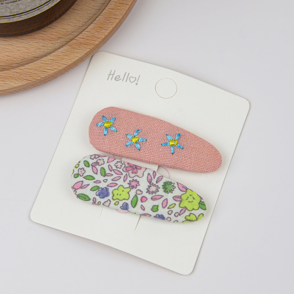 Floral BB Clip Embroidery Water Drop