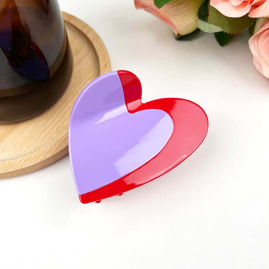 Acetate color splicing hair clip love claw clip