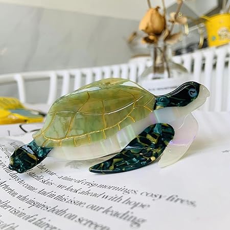 Sea Turtle Acetate Hairpin Ocean Series Shell Hair Claw Medium Head Shark Clip
