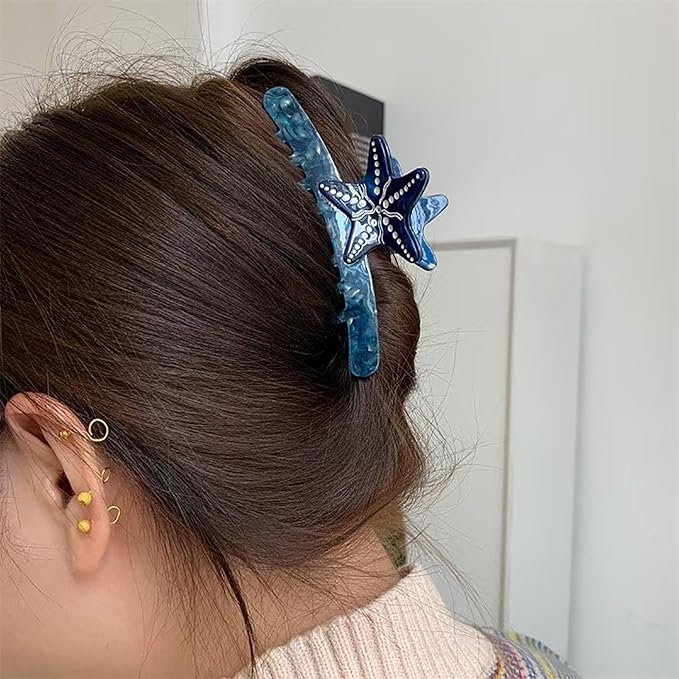 Starfish Barrettes Ocean Half Catch Shark Clip
