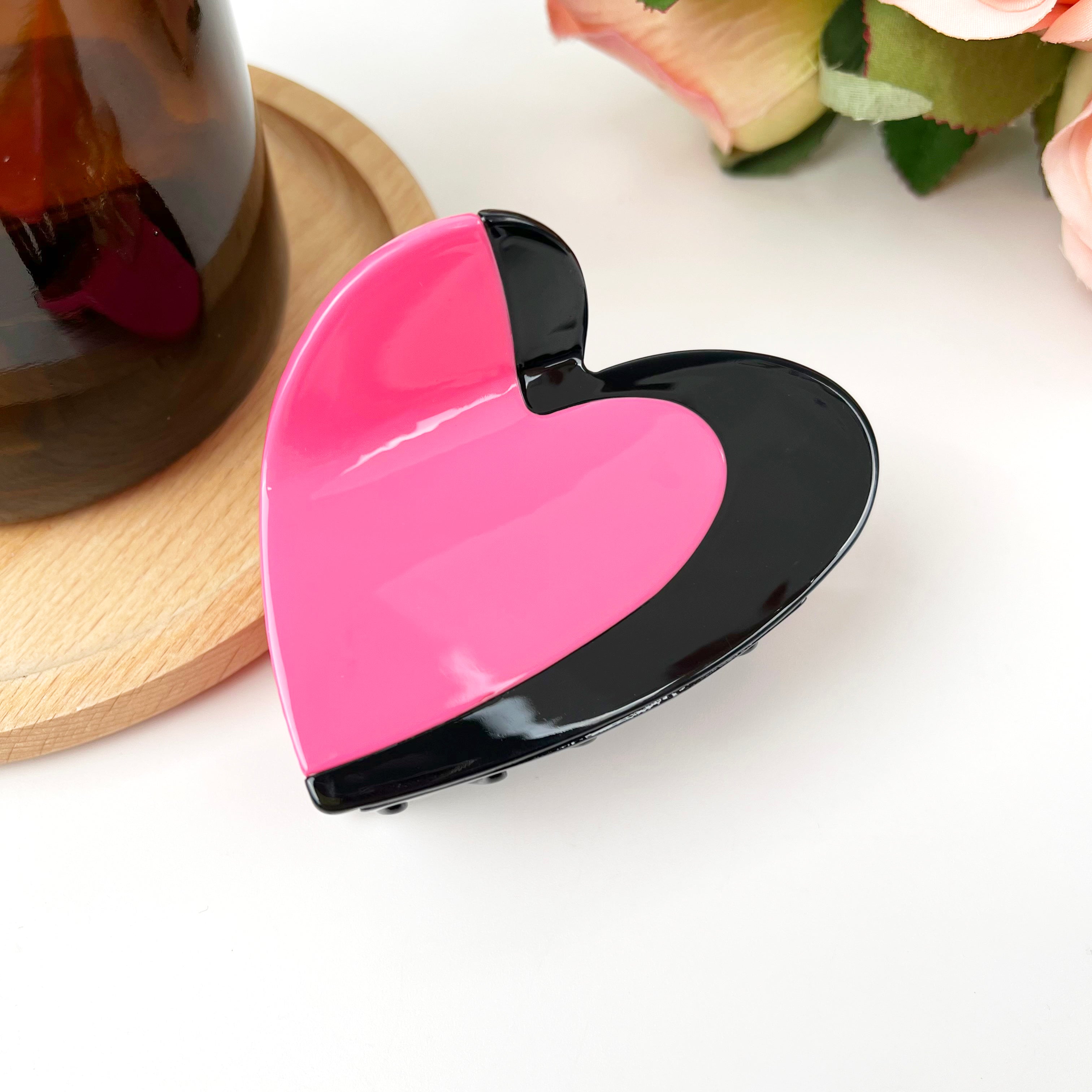 Acetate color splicing hair clip love claw clip