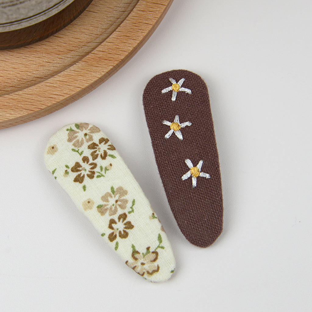 Floral BB Clip Embroidery Water Drop