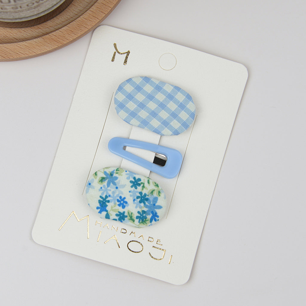 Floral Fabric Plaid BB Clip