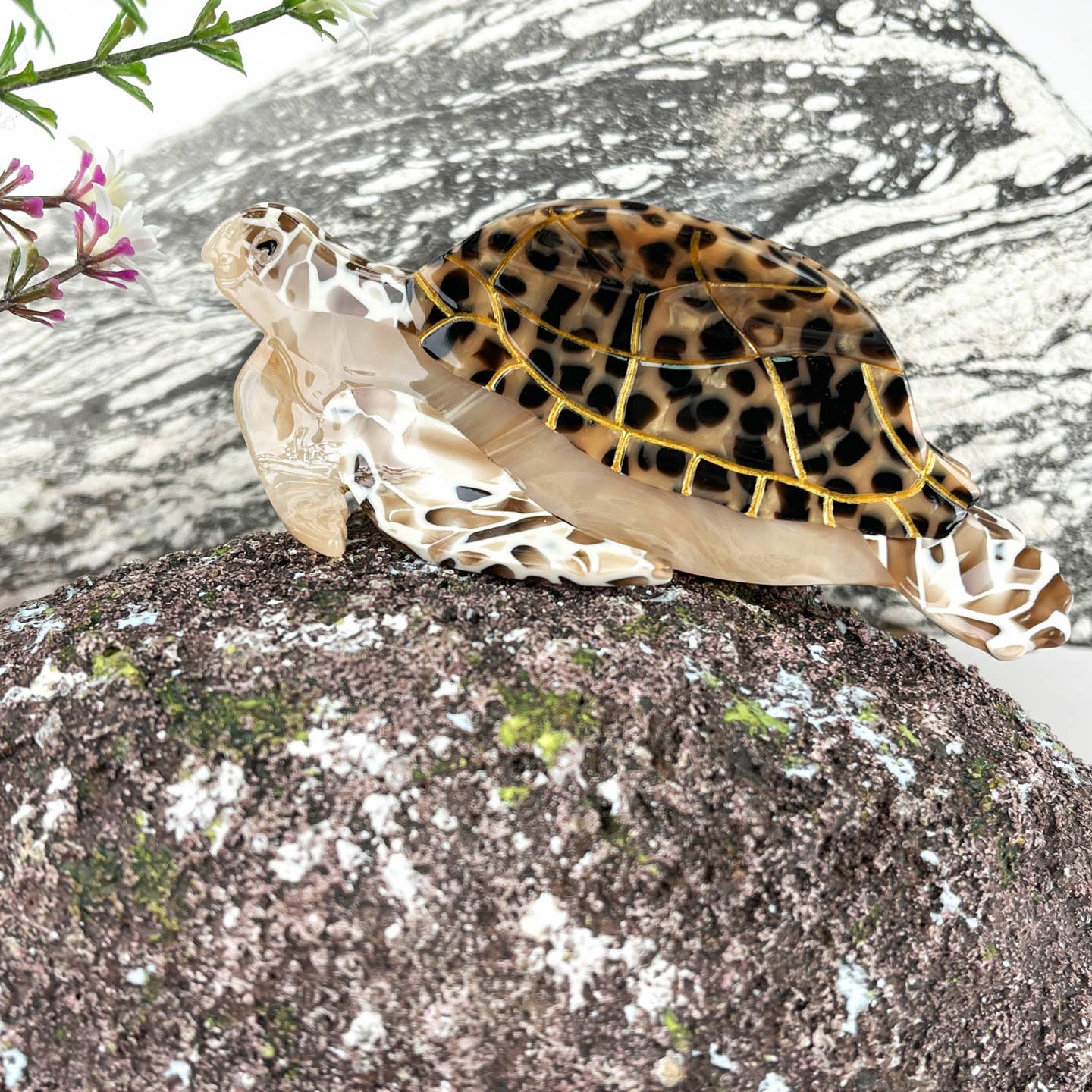 Sea Turtle Acetate Hairpin Ocean Series Shell Hair Claw Medium Head Shark Clip