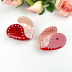 Acetate Love  Heart Hair Clip Diamond-encrusted Clip Valentine's Day