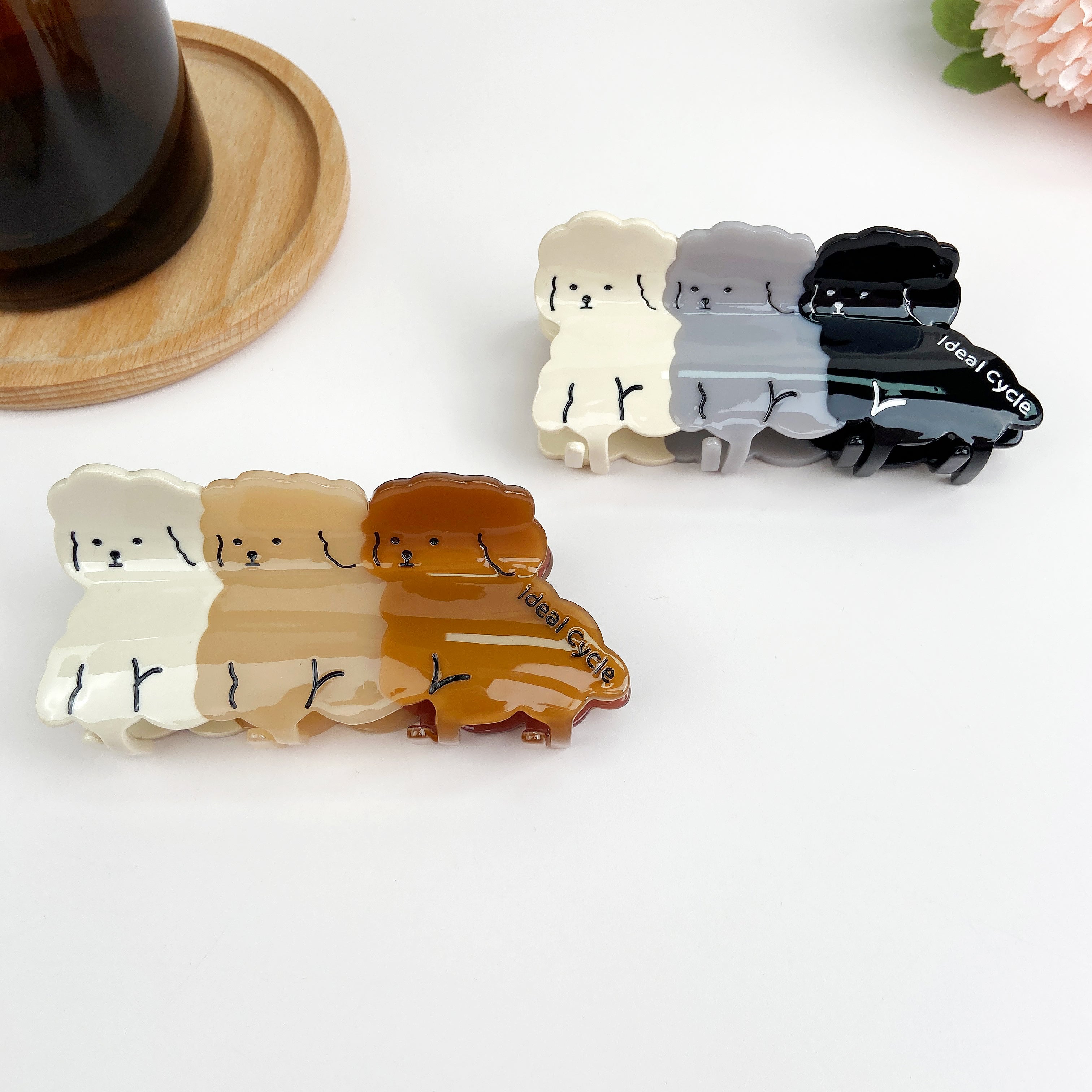 Acetate Cute Cartoon Dog Hair Clips