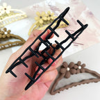 Semi-circle flower hair clips metal claw clip