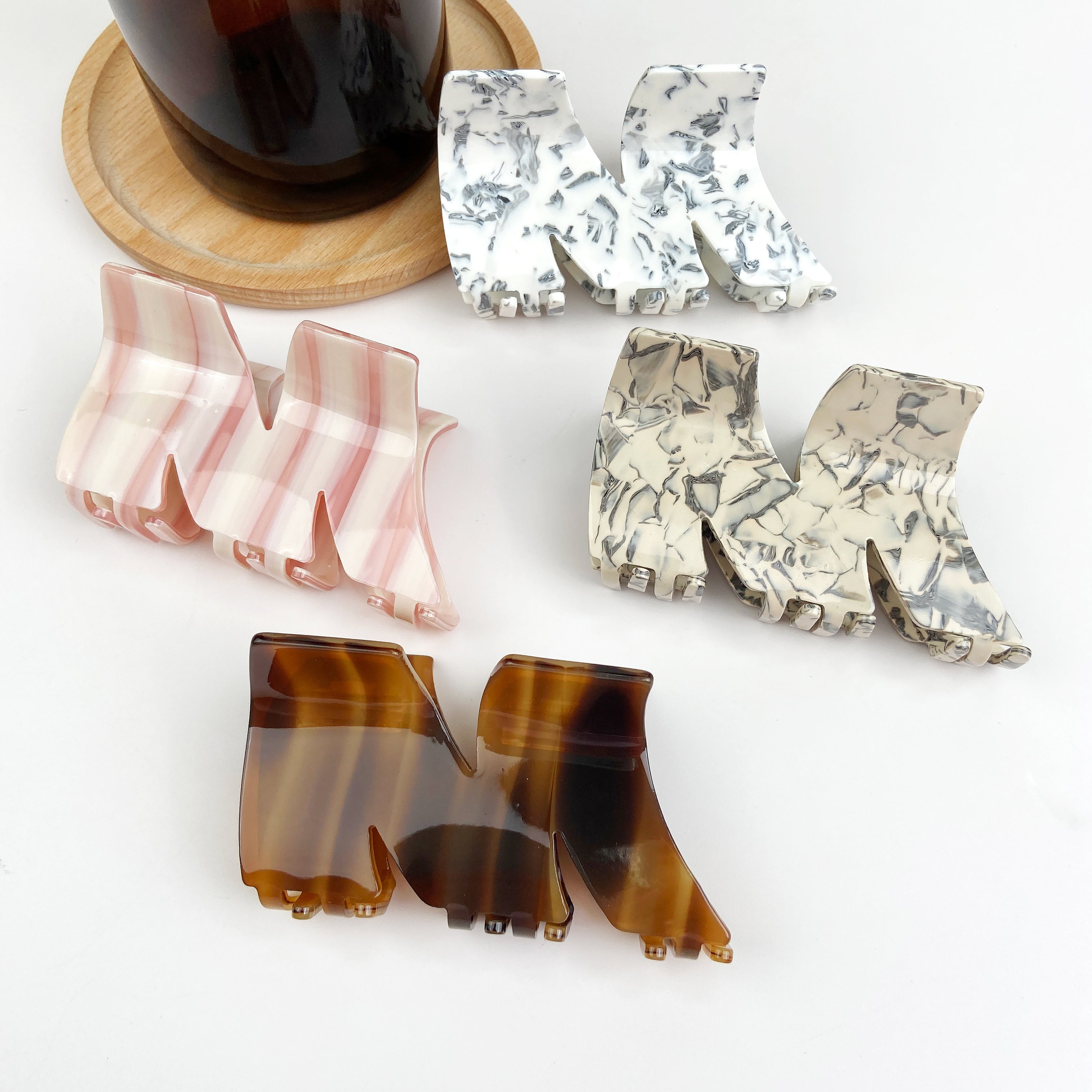 Acetate Rhinestone Letter M Hair Clip