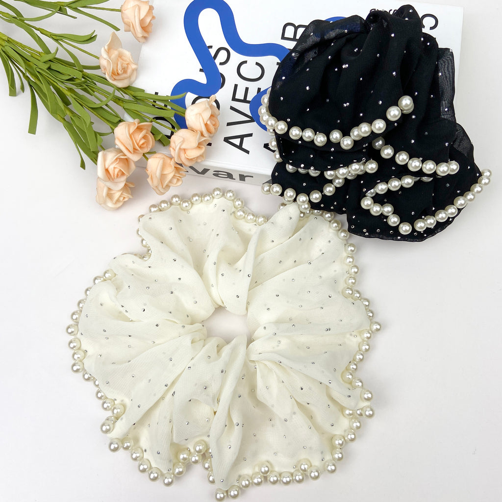 Soft Gypsophila Pearl Hair Tie