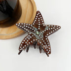 Ocean series starfish hair clips luxury rhinestone five-pointed star hair clip