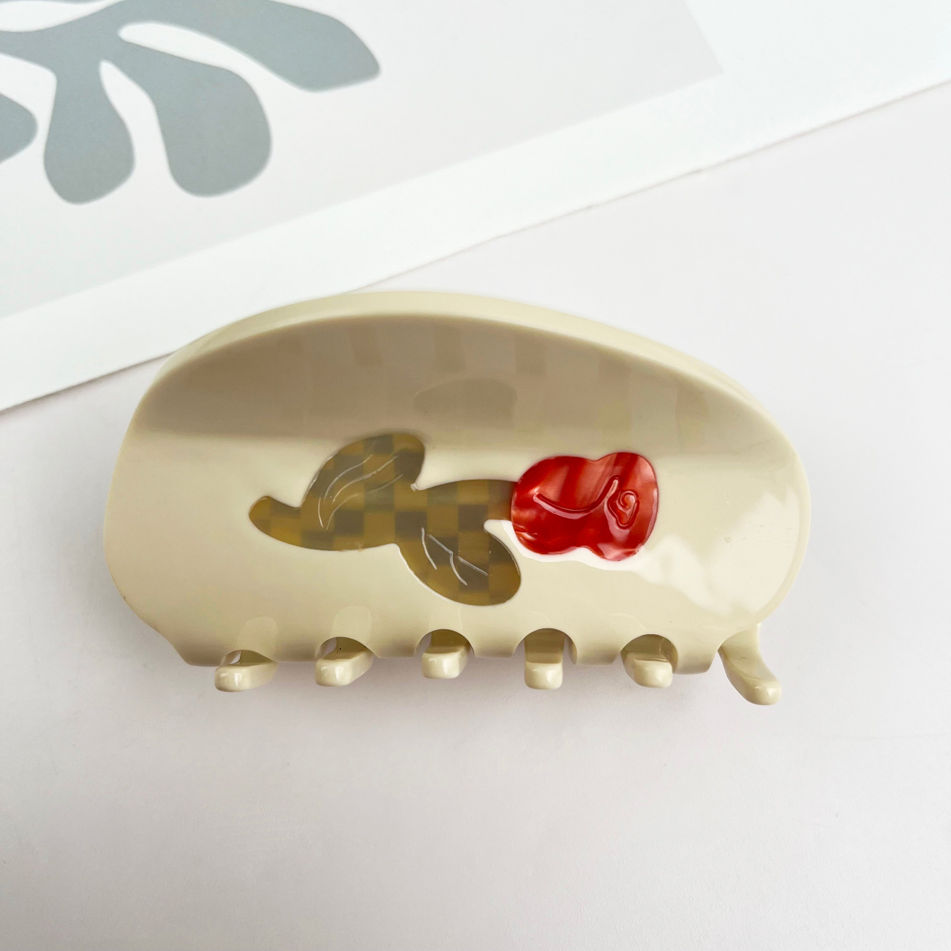 Rose hair clips elegant oval claw clip