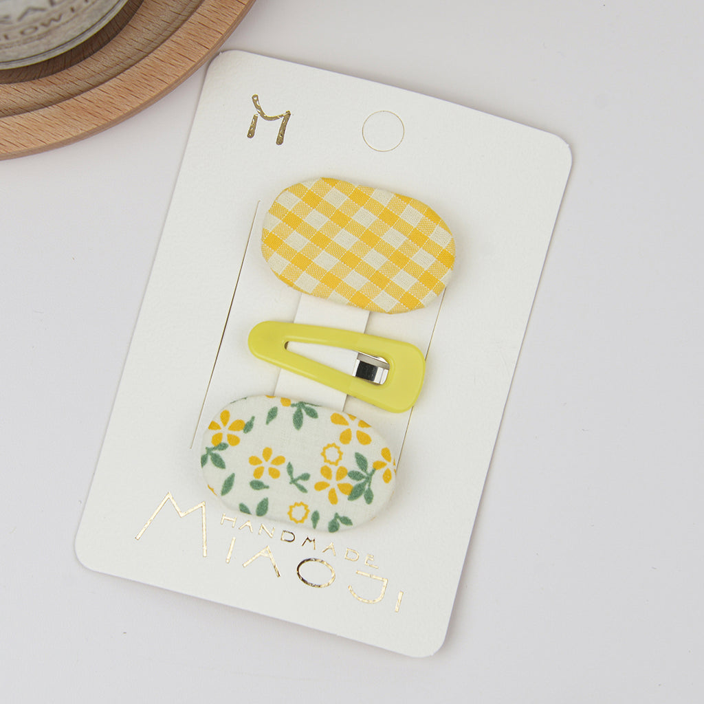 Floral Fabric Plaid BB Clip