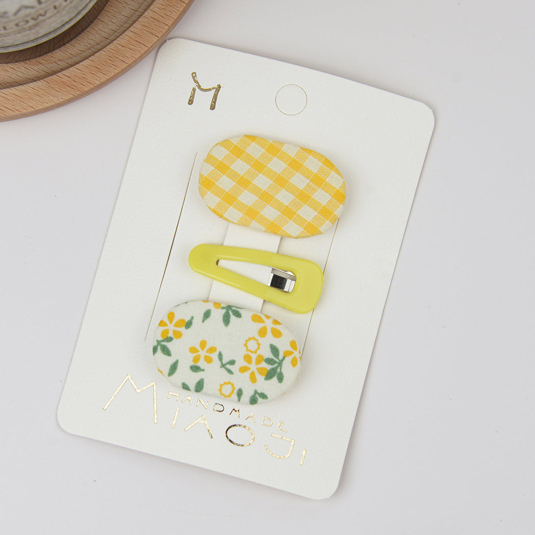 Floral Fabric Plaid BB Clip