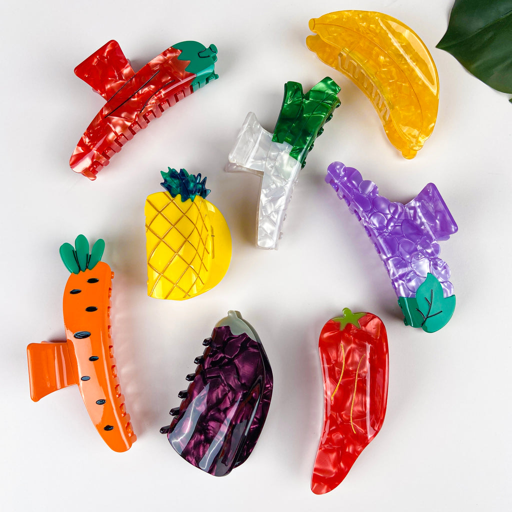 Vegetable Clamp Cherry Apple Shark Clamp Light Luxury Hair Claw Clip